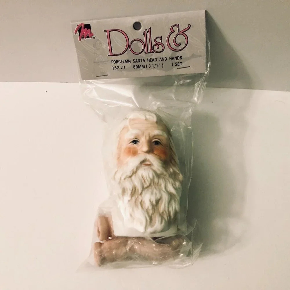 Vintage 1993 Mangelsens Porcelain Santa Claus Doll Head and Hands